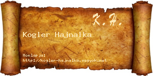 Kogler Hajnalka névjegykártya